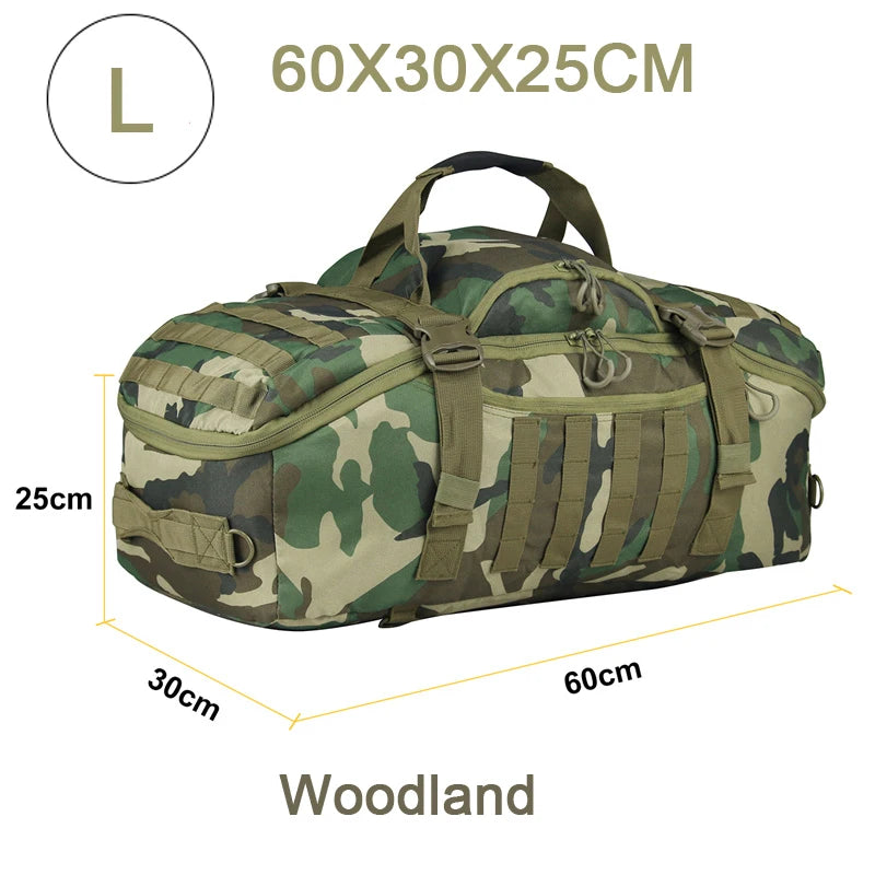 LQARMY 25L 45L 80L Sport Travel Bag Molle Tactical Backpack Gym Fitness Bag Large Duffle Bags for Camping Hunting Fishing