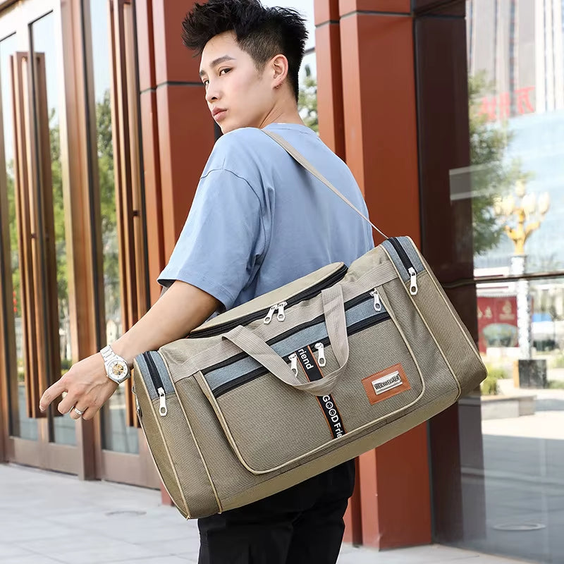 Travel Bag Large Capacity Handbag Portable Outdoor Carry Luggage Convenient Practical Male'S Weekend Duffle Bags Random Letters