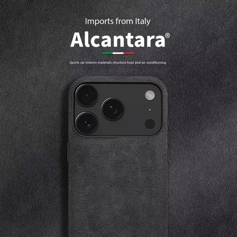 100% Italian Alcantara Magnetic Case for Iphone 17 Pro Max Air Luxury with Magsafe Cover Leather Phone Cases for Iphone 17Pro