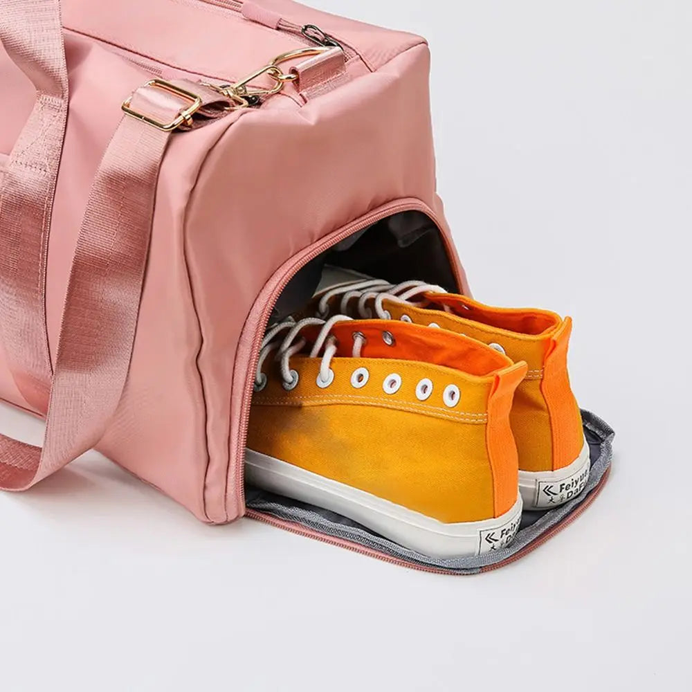 Nylon Women Sport Duffle Bag Travel Handbag Overnight Weekend Gym Yoga Luggage Bags