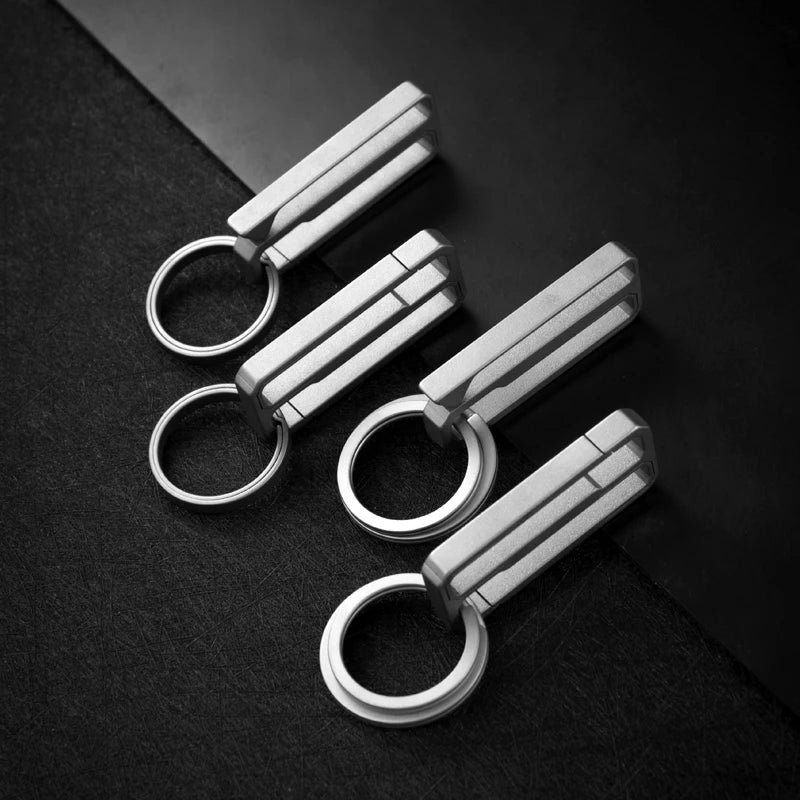 Real Titanium Key Chain Men Belt Car Key Chain Creative Ultra Lightweight EDC Waist Hanging Key Ring Holder Luxury Best Gift