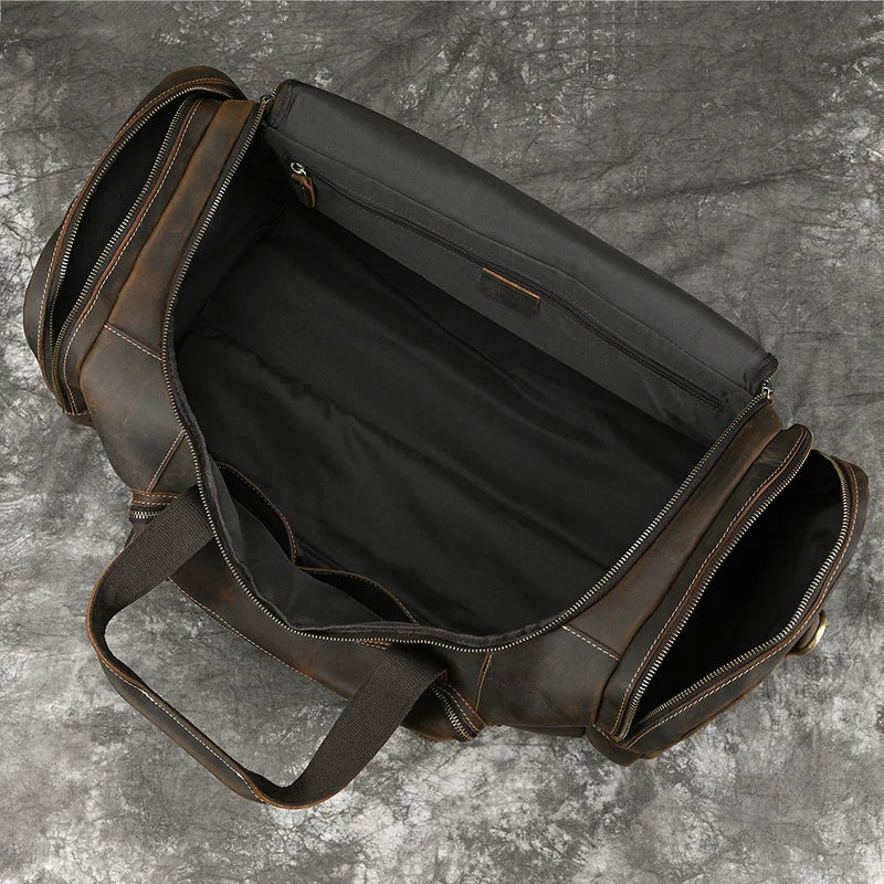 Big Capacity Leather Baggage Bag for Men Male Travel Bag Duffle Bags Weekender Bags on Luggage over Night Handbags for Man