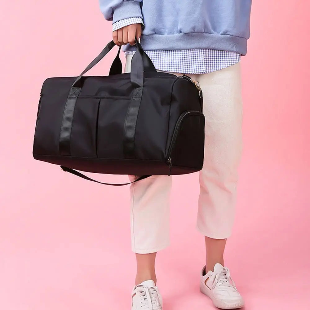 Nylon Women Sport Duffle Bag Travel Handbag Overnight Weekend Gym Yoga Luggage Bags