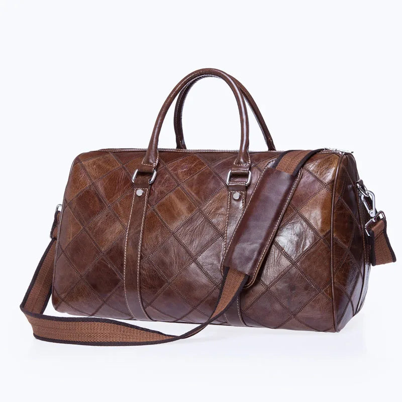 Men'S Travel Bags Hand Luggage Genuine Leather Duffle Bags Leather Luggage Travel Bag Suitcases Handbags Big/Weekend Bag