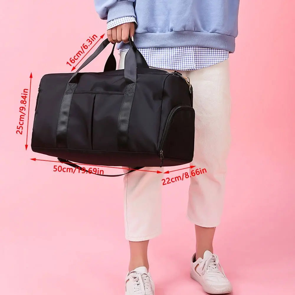 Nylon Women Sport Duffle Bag Travel Handbag Overnight Weekend Gym Yoga Luggage Bags
