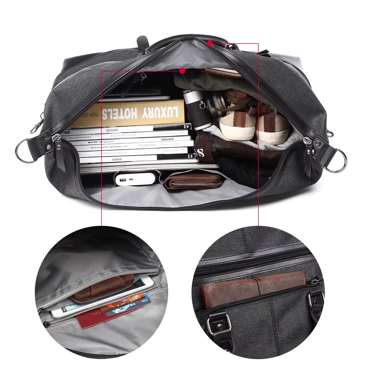 Luxury Large Capacity Weekender Duffle Bag for Men Travel