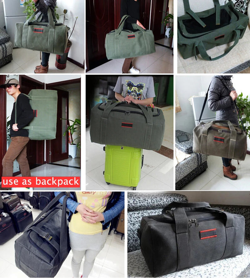 Men Travel Bags Large Capacity Women Luggage Travel Duffle Bags Canvas Big Travel Handbag Folding Trip Bag Waterproof