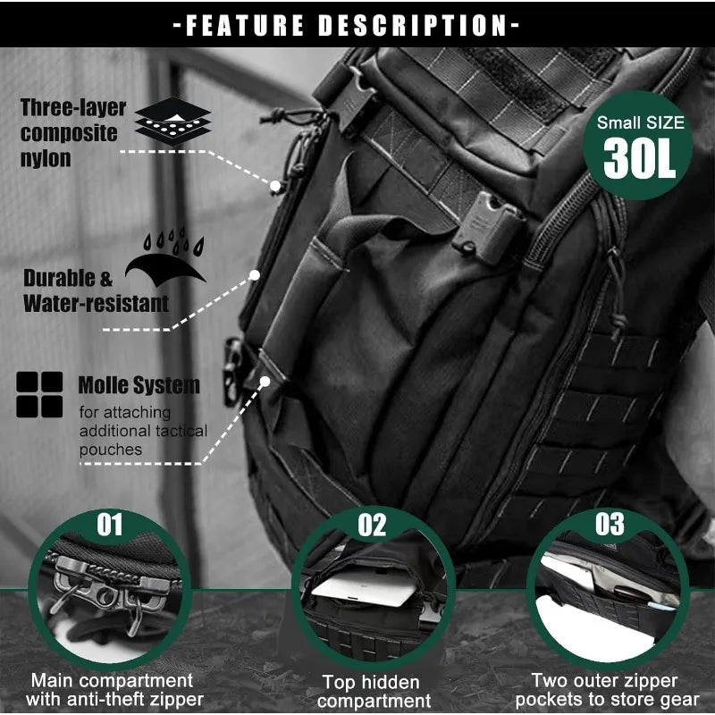 LQARMY 25L 45L 80L Sport Travel Bag Molle Tactical Backpack Gym Fitness Bag Large Duffle Bags for Camping Hunting Fishing