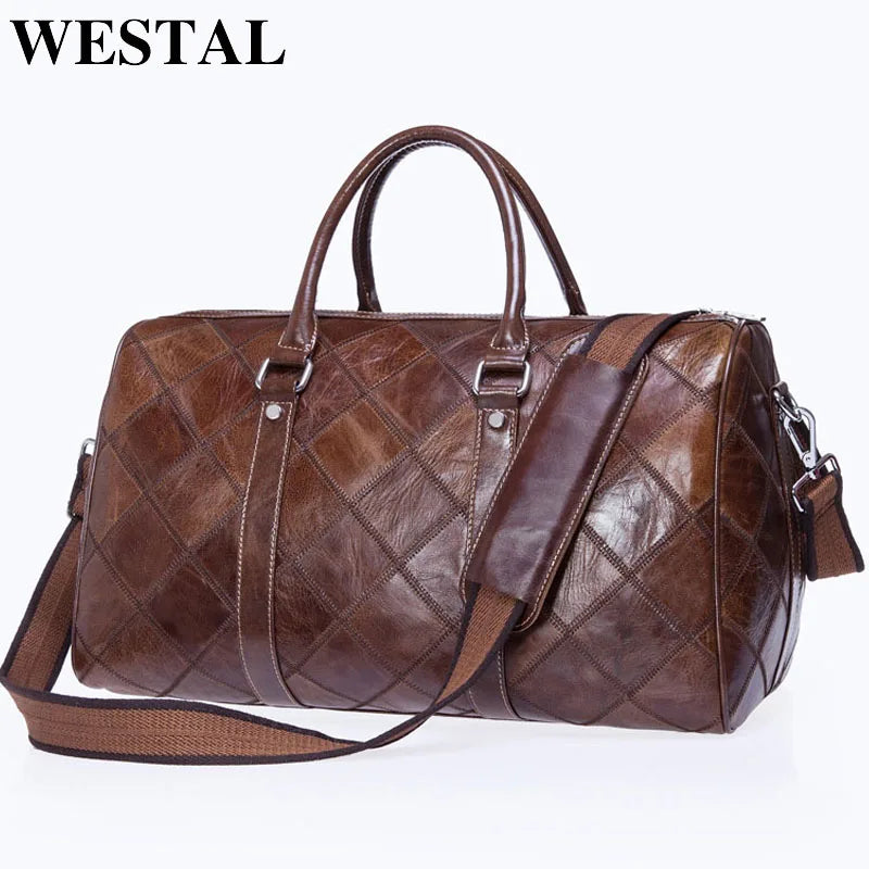 Men'S Travel Bags Hand Luggage Genuine Leather Duffle Bags Leather Luggage Travel Bag Suitcases Handbags Big/Weekend Bag
