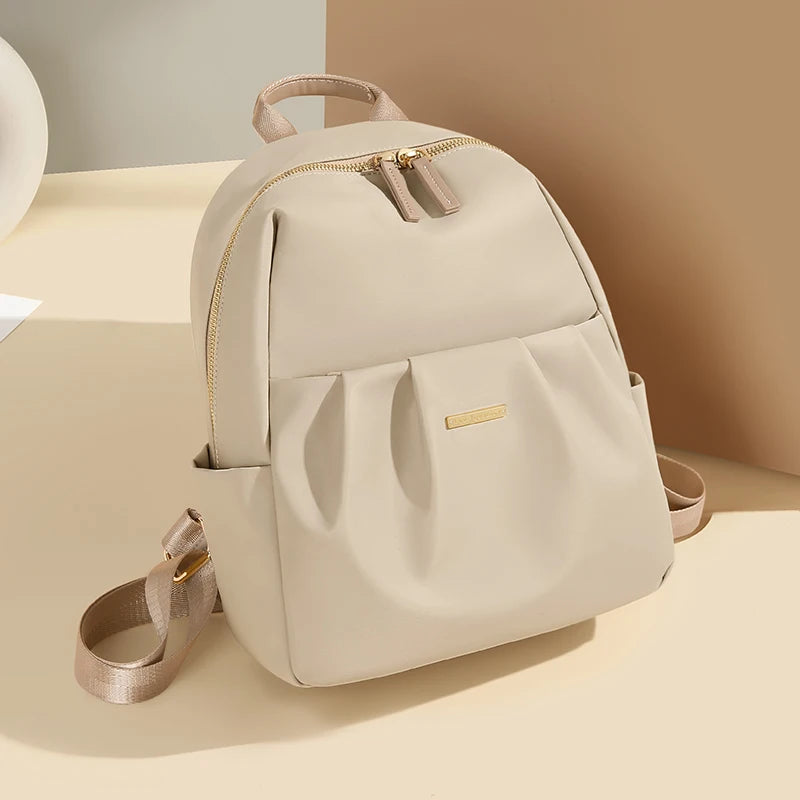 GOLF Cute Backpacks for Women Elegant Ladies Backpack Purse Solid Color Small Back Pack Bags Multi Pockets Aesthetic Female Bag