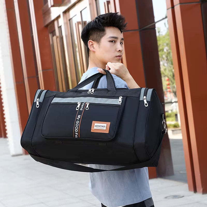 Travel Bag Large Capacity Handbag Portable Outdoor Carry Luggage Convenient Practical Male'S Weekend Duffle Bags Random Letters