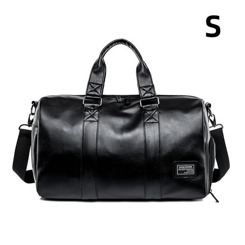 Large Capacity Travel Bag PU Travel Handbag Men Carry on Luggage Duffle Bags Soft Casual Black Big Weekend Bags Travelling Tote